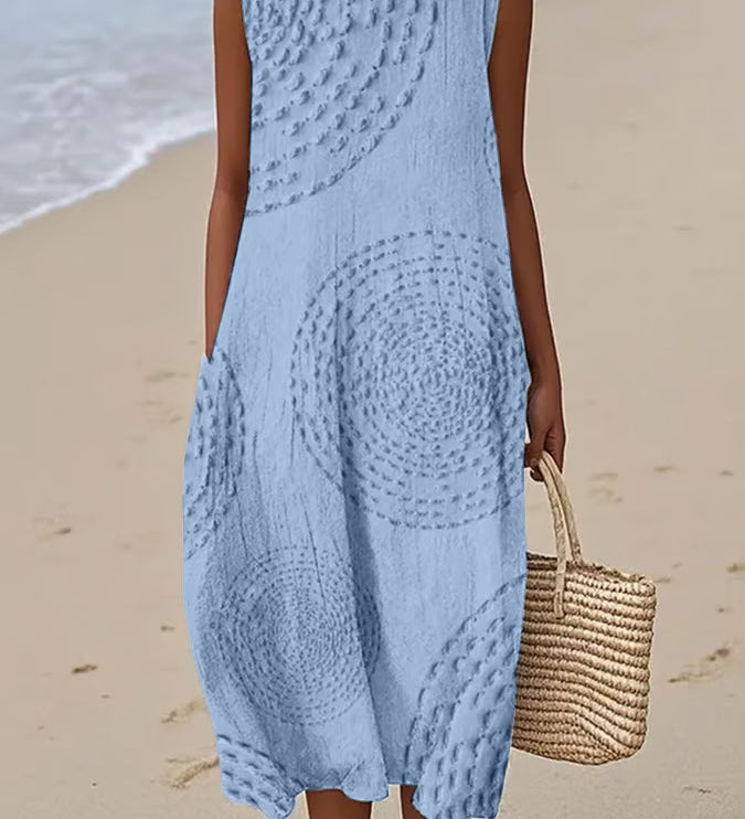 Anaïs - Robe Maxi Sans Manches Texturée