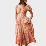 Valentine - Robe Florale Corail