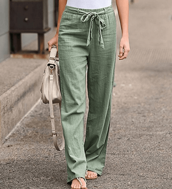 Ginette - Pantalon Détente Femme Avec Cordon Et Taille Élastique