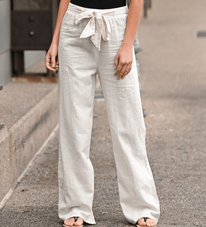Ginette - Pantalon Détente Femme Avec Cordon Et Taille Élastique