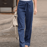 Ginette - Pantalon Détente Femme Avec Cordon Et Taille Élastique