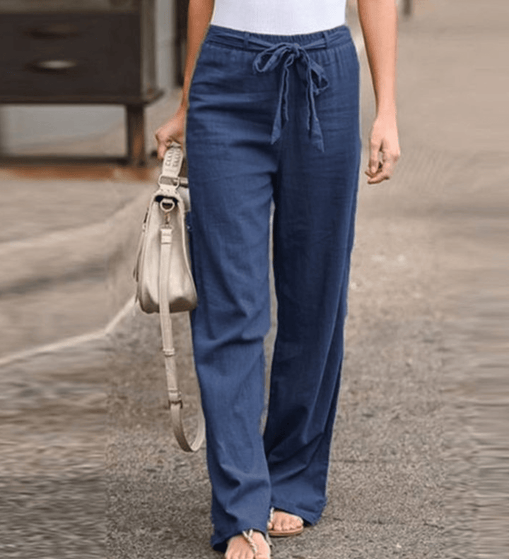 Ginette - Pantalon Détente Femme Avec Cordon Et Taille Élastique