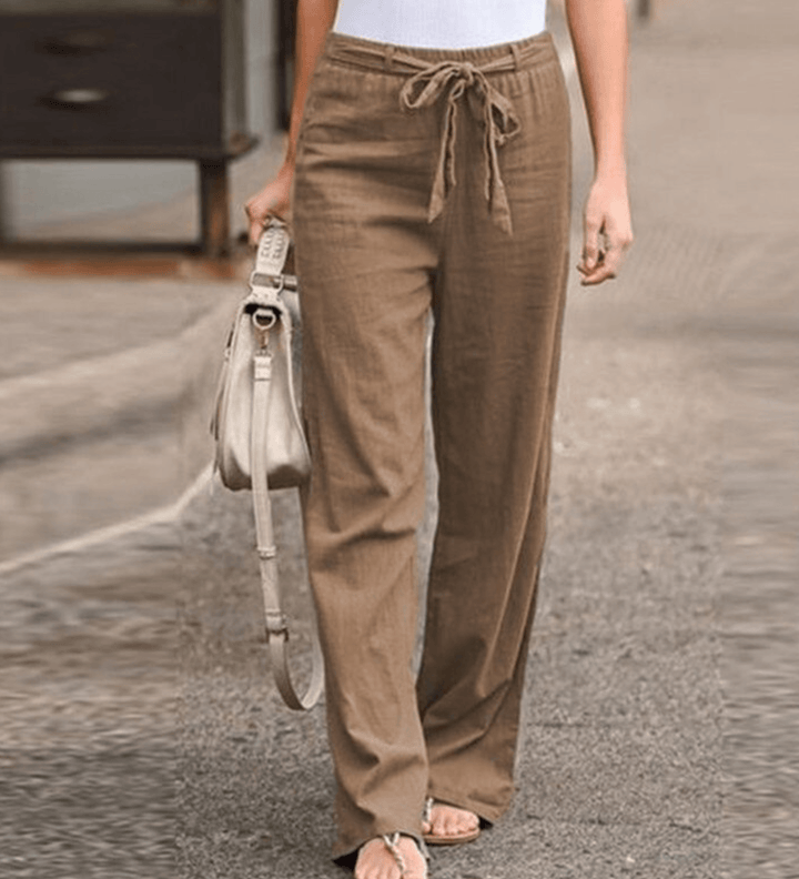 Ginette - Pantalon Détente Femme Avec Cordon Et Taille Élastique