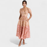 Valentine - Robe Florale Corail