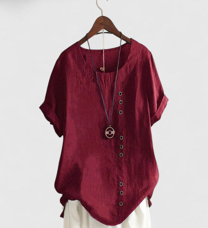 Elisavie - Blouse Confortable à Manches Courtes