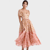 Valentine - Robe Florale Corail