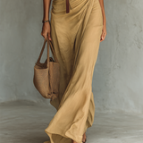 Capucine - Robe maxi à col revers à manches longues