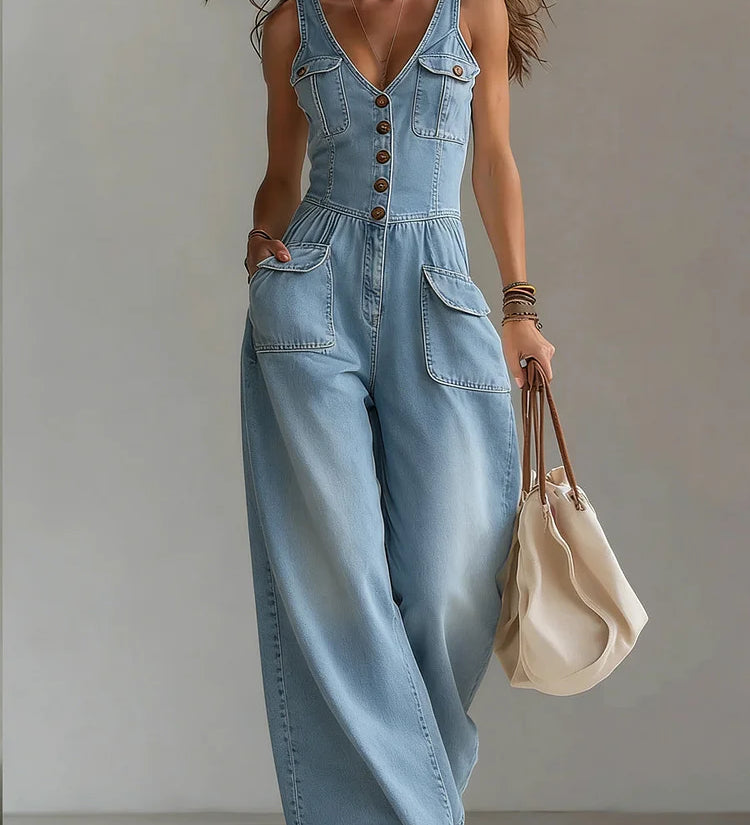 Sylvie - Salopette en Denim Décontractée