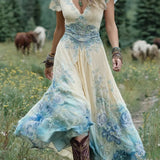 Serine - Robe Maxi Courte Fleurie