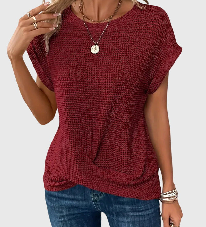 Isa - Blouse Élégante avec Col Rond