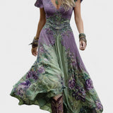 Serine - Robe Maxi Courte Fleurie