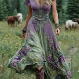 Serine - Robe Maxi Courte Fleurie