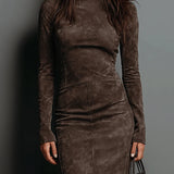 Lorène - Robe Midi Longue Marron