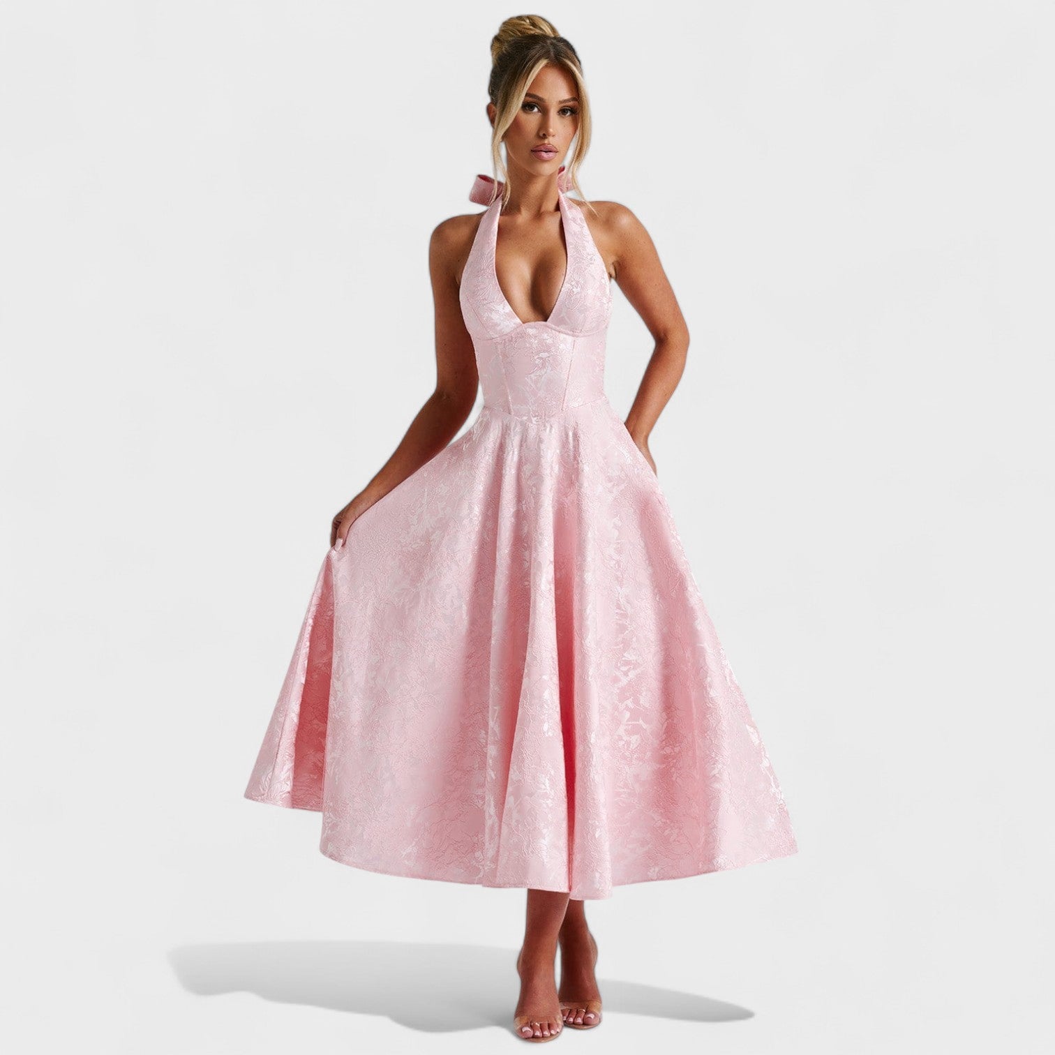 Effie - Robe midi texturée