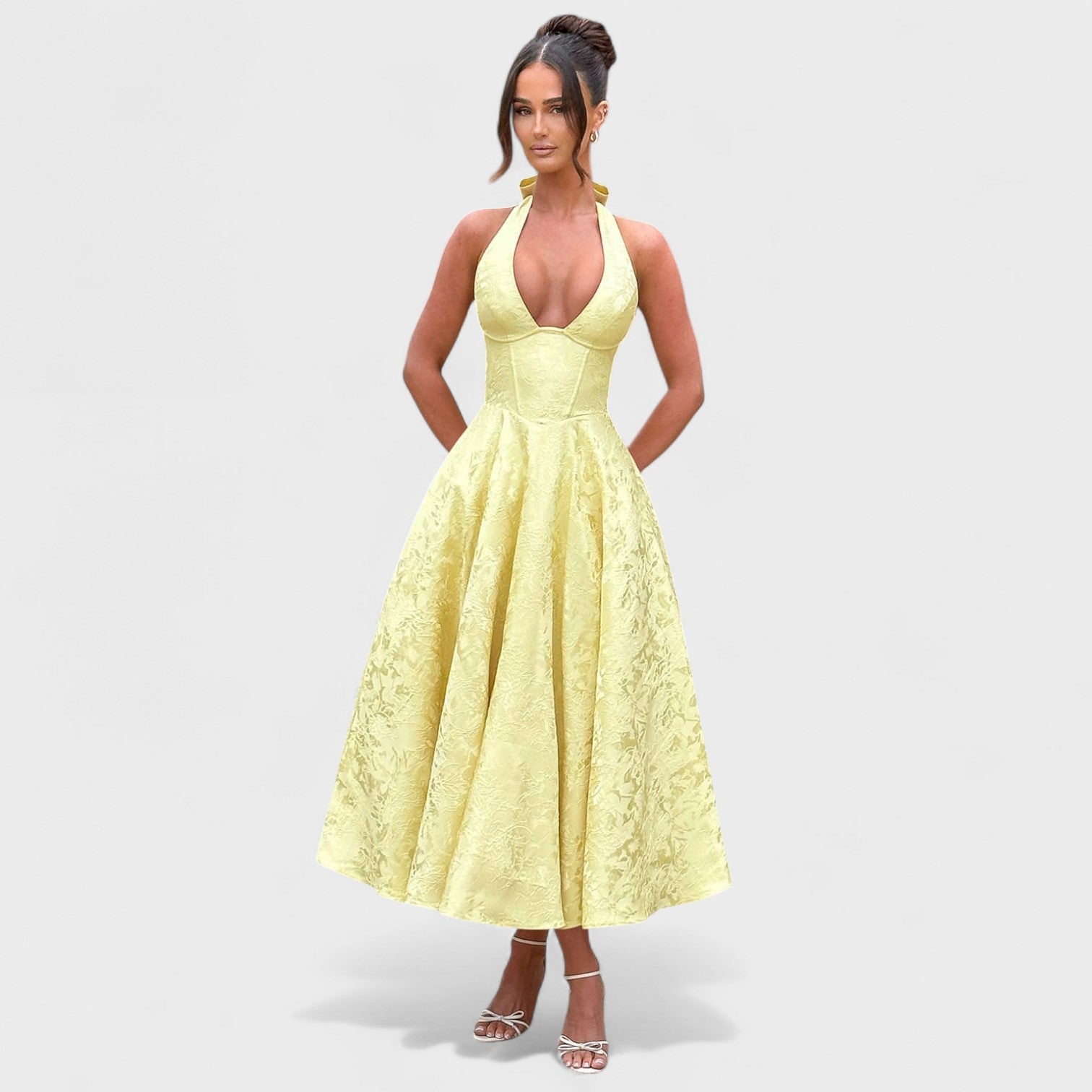 Effie - Robe midi texturée