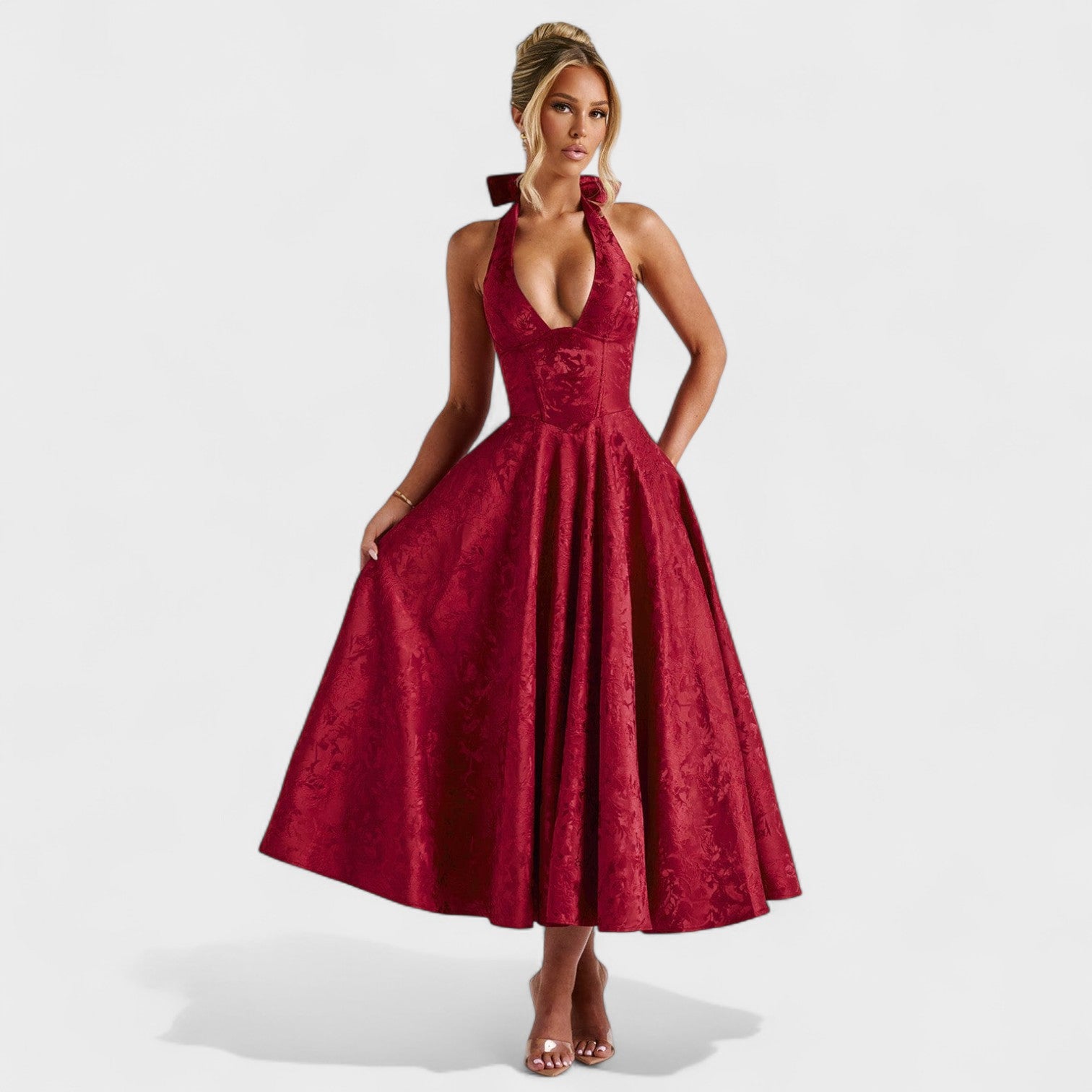 Effie - Robe midi texturée