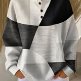Éléonore - Pull patchwork noir et blanc