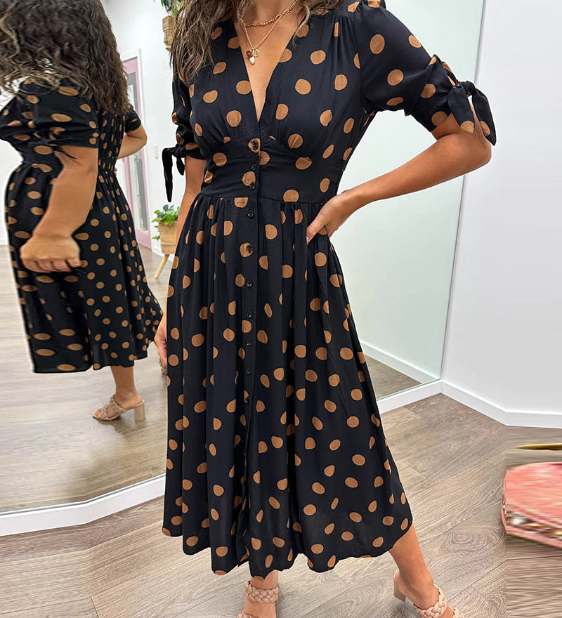 Monique - Robe Élégante à Pois