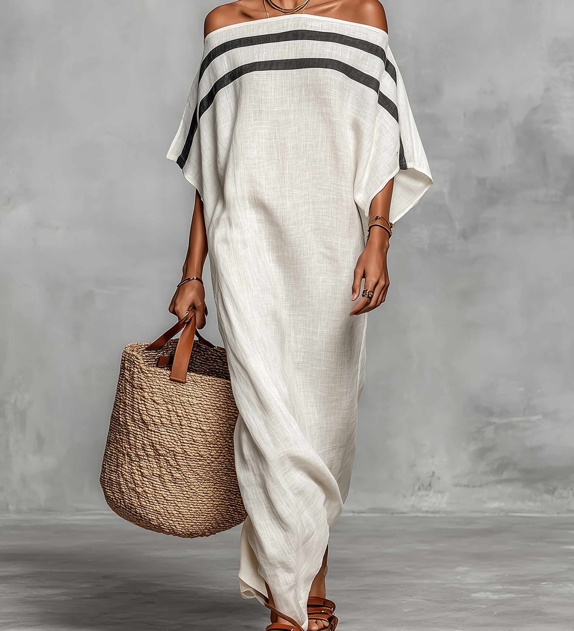 Apolline - Robe Maxi en Lin Minimaliste
