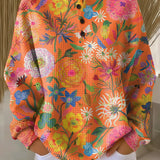 Florence - Pull orange à fleurs