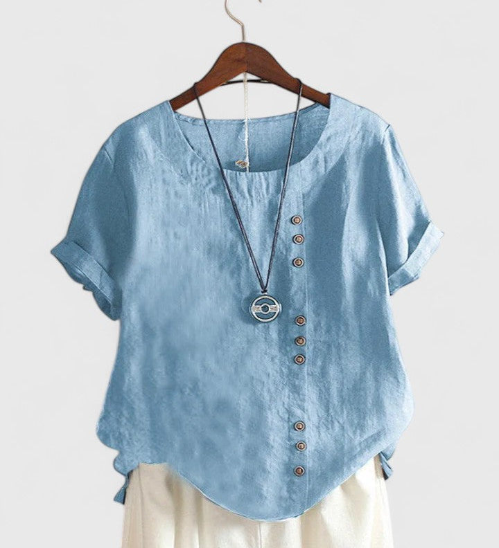 Elisavie - Blouse Confortable à Manches Courtes