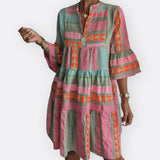 Madeleine - Robe Boho à Volants avec Coupe Fluide