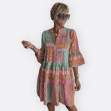 Madeleine - Robe Boho à Volants avec Coupe Fluide
