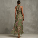 Philippine - Robe Longue Halter Fleurie