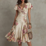Aïda - Robe midi en satin élégante