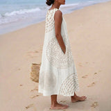 Anaïs - Robe Maxi Sans Manches Texturée