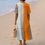 Cécile - Robe Géométrique Rayée