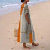 Cécile - Robe Géométrique Rayée