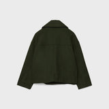 Julie – Veste courte femme à double boutonnage, coupe oversize