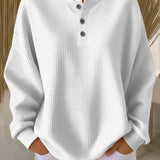 Hélène - Pull uni en maille gaufrée