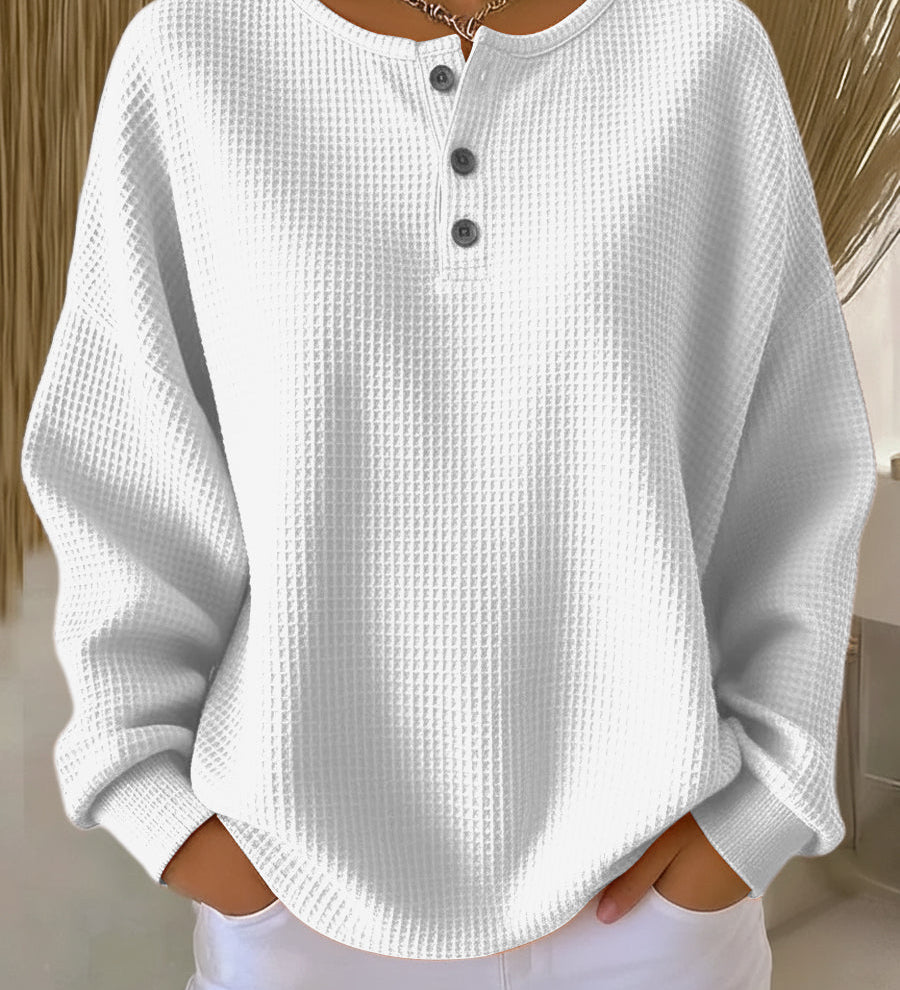 Hélène - Pull uni en maille gaufrée