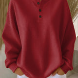 Hélène - Pull uni en maille gaufrée