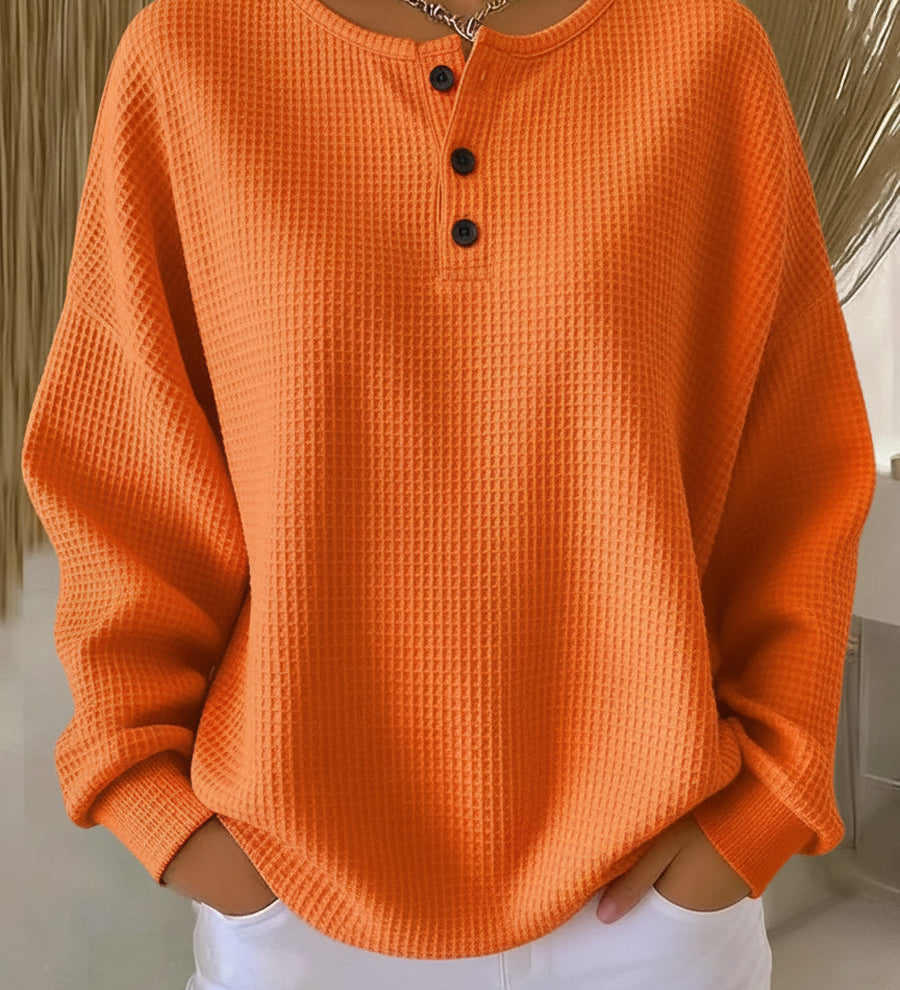 Hélène - Pull uni en maille gaufrée