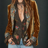 Marcelline - Blazer Patchwork Imprimé Fleurs Vintage