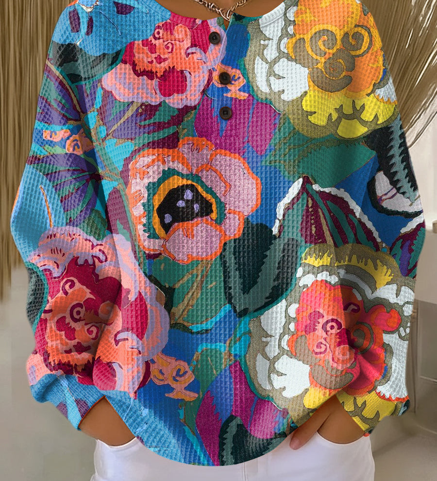 Irène - Pull à grandes fleurs