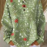 Isaure - Pull de Noël vert à sapins