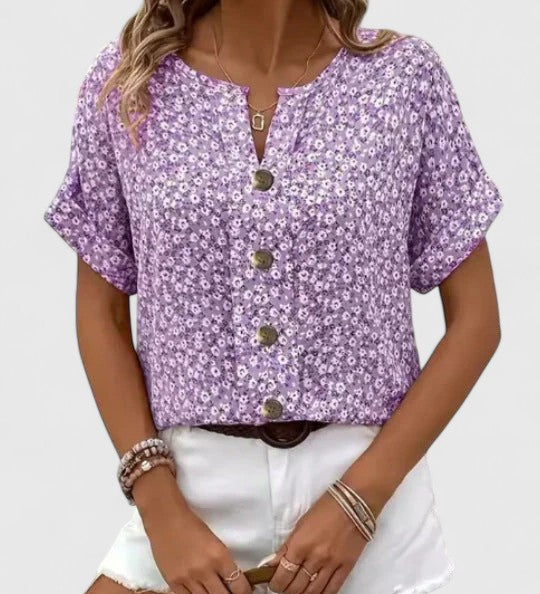 Sabine - Haut Floral Élegant d'Été