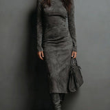Lorène - Robe Midi Longue Marron