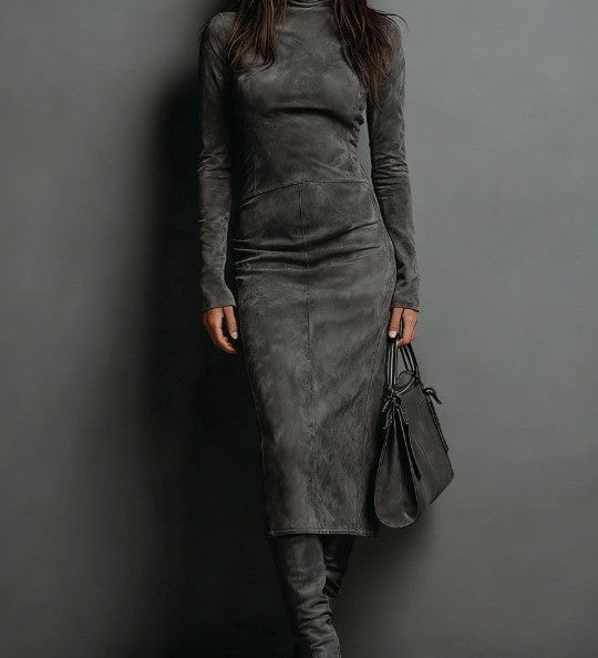 Lorène - Robe Midi Longue Marron