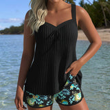 Séraphine - Tankini Rayé avec Bas de Maillot de Bain Deux Pièces