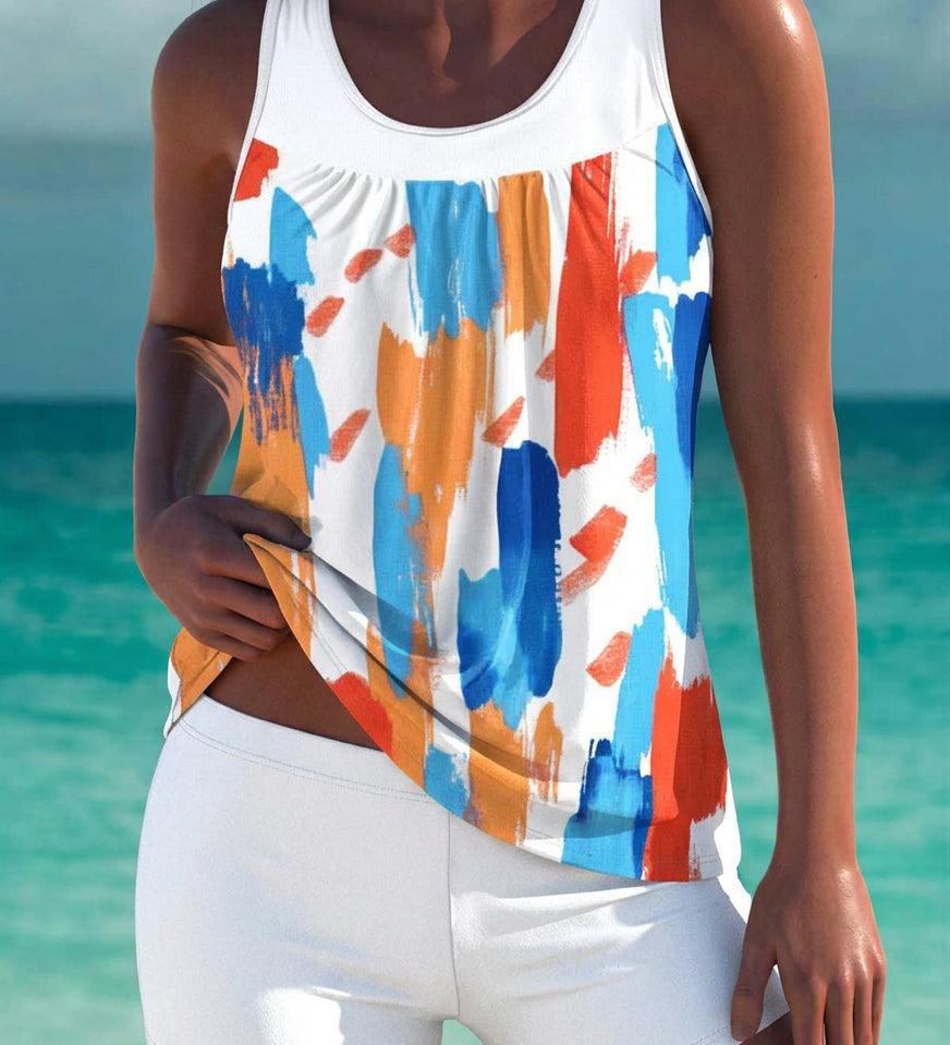 Trudy – Tankini élégant avec effet ventre plat et short assorti