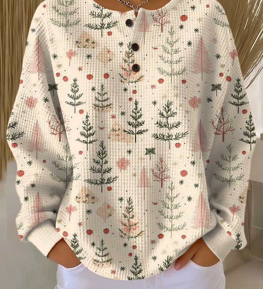 Mathilde - Pull crème à petits sapins
