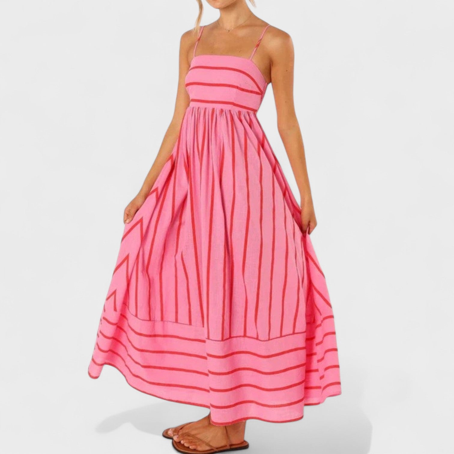 Yvonne - Robe longue à rayures