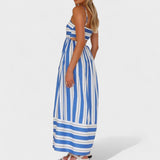 Yvonne - Robe longue à rayures