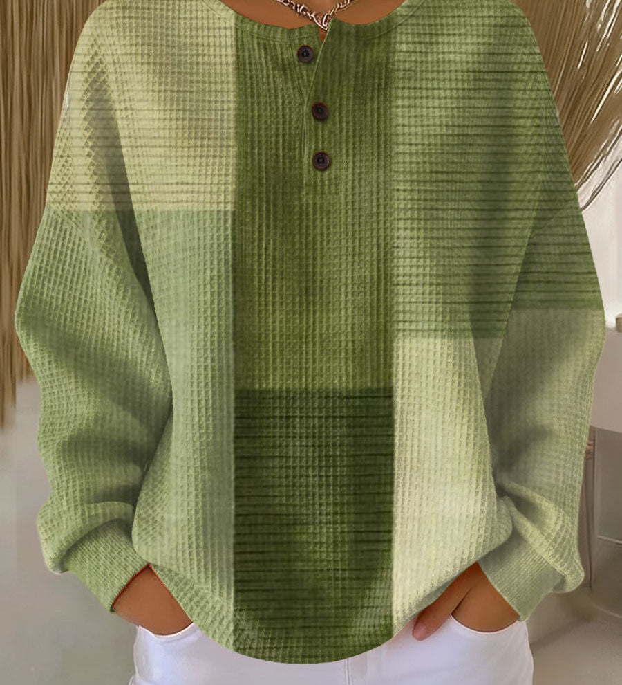 Noémie - Pull patchwork dans les tons verts