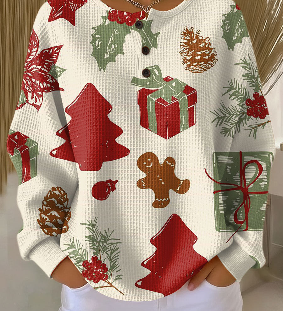 Olivia - Pull de Noël à sapins et cadeaux